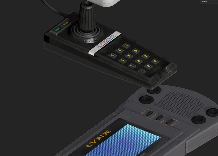 A couple of the Atari pieces I modelled for the desk.