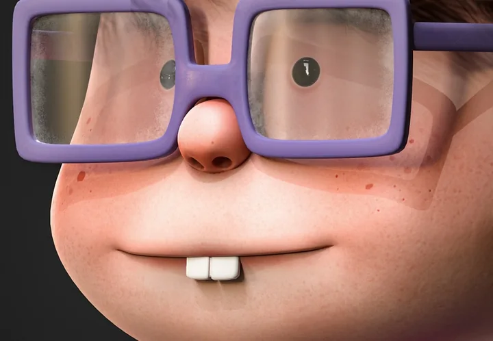 Getting the hair, the glasses and those two front teeth right.