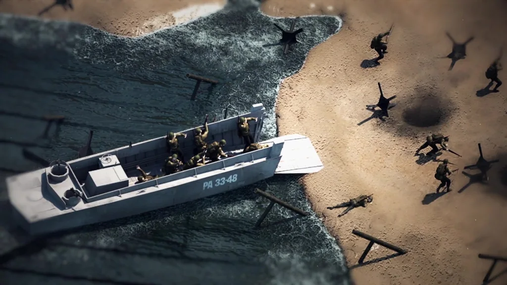 A close-up from inside the D-Day world