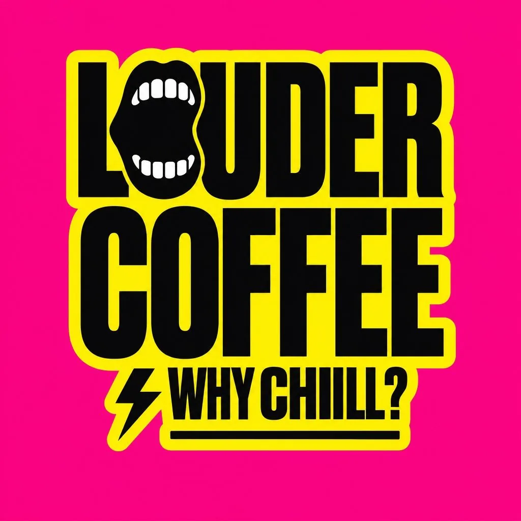 On pink, for the bag. Louder Coffee.