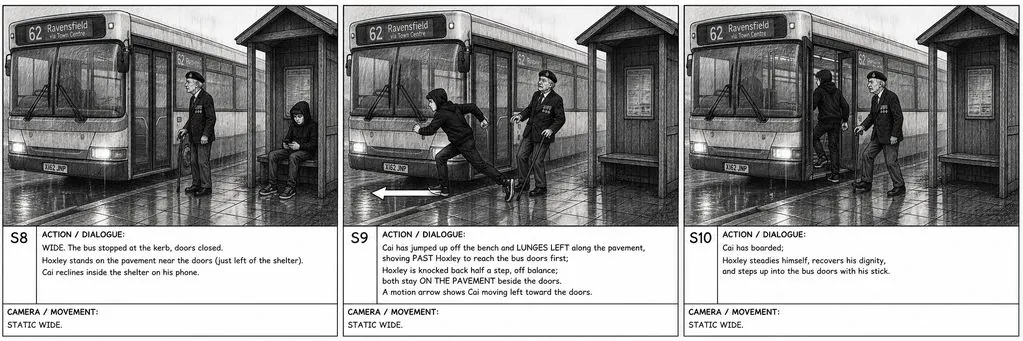 Storyboard, pass 3. Priority Seat.