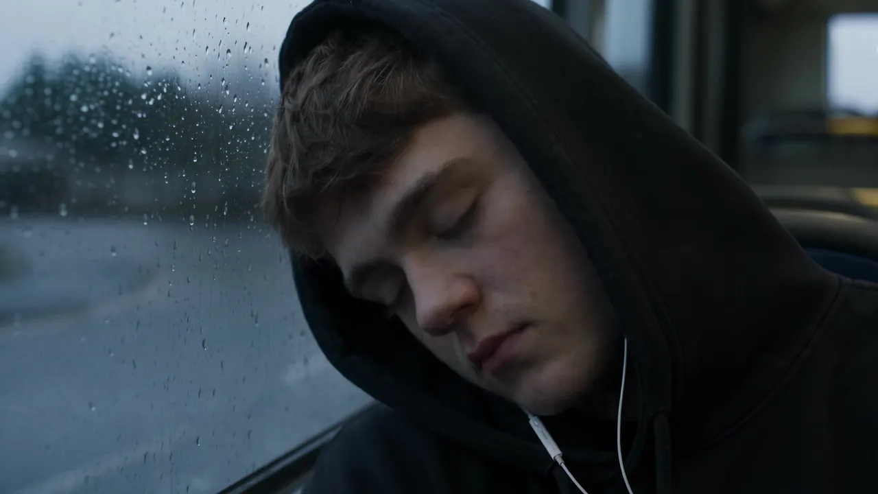 Cai falls asleep. Priority Seat.