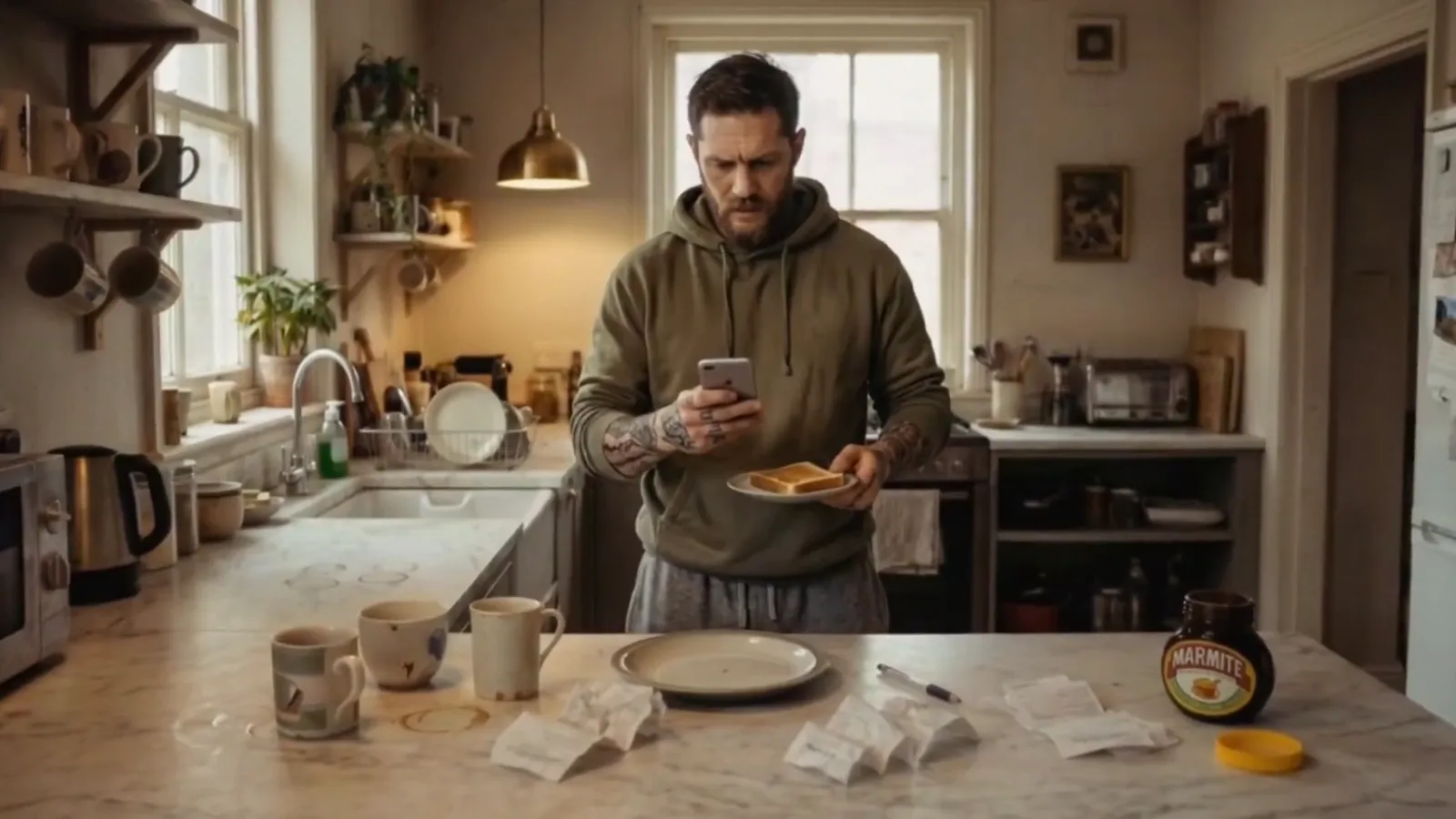 Toast and phone in the kitchen. MakesMe.Me.
