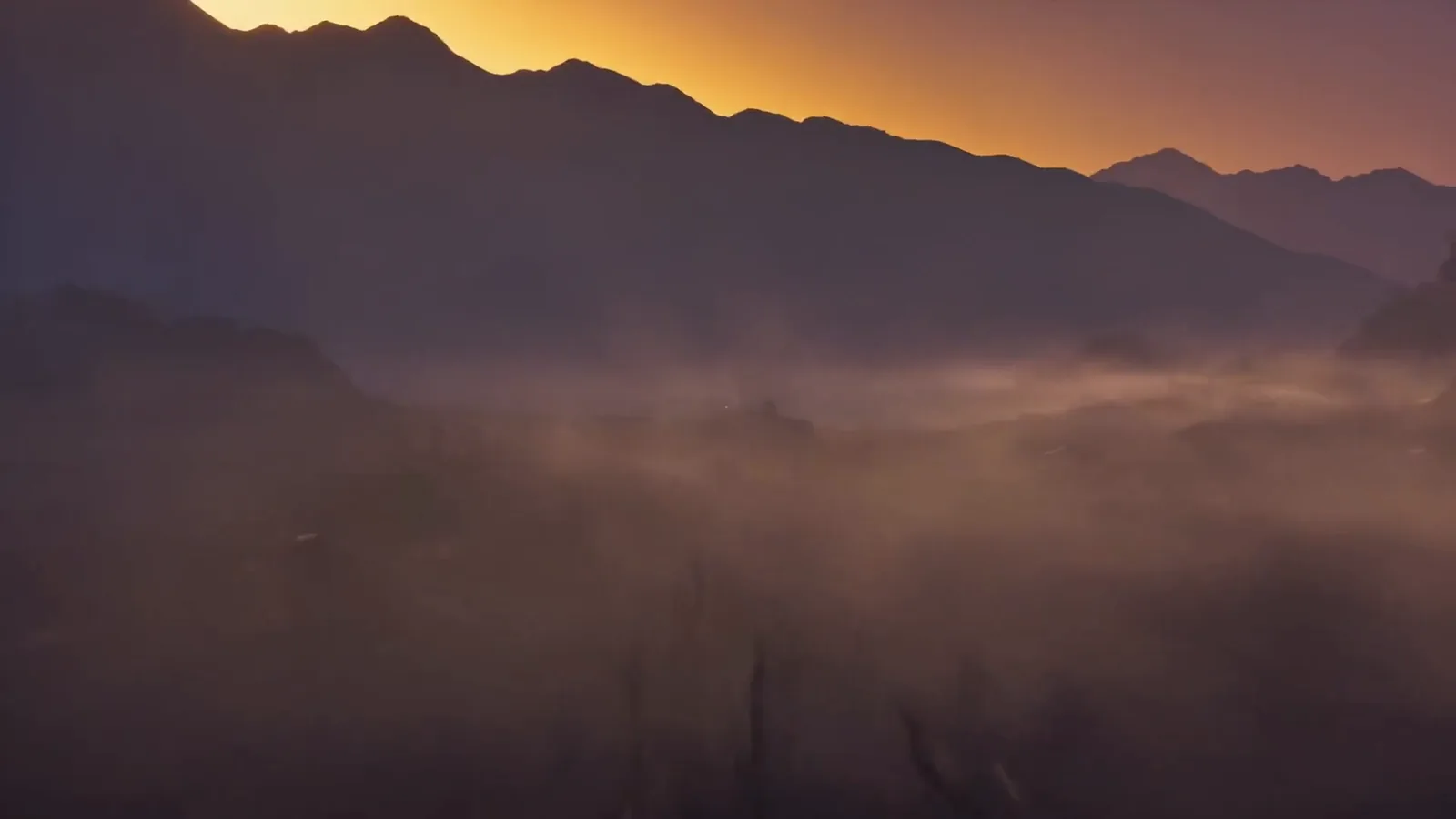 Misty mountain valley. Pi Network: Emergence.