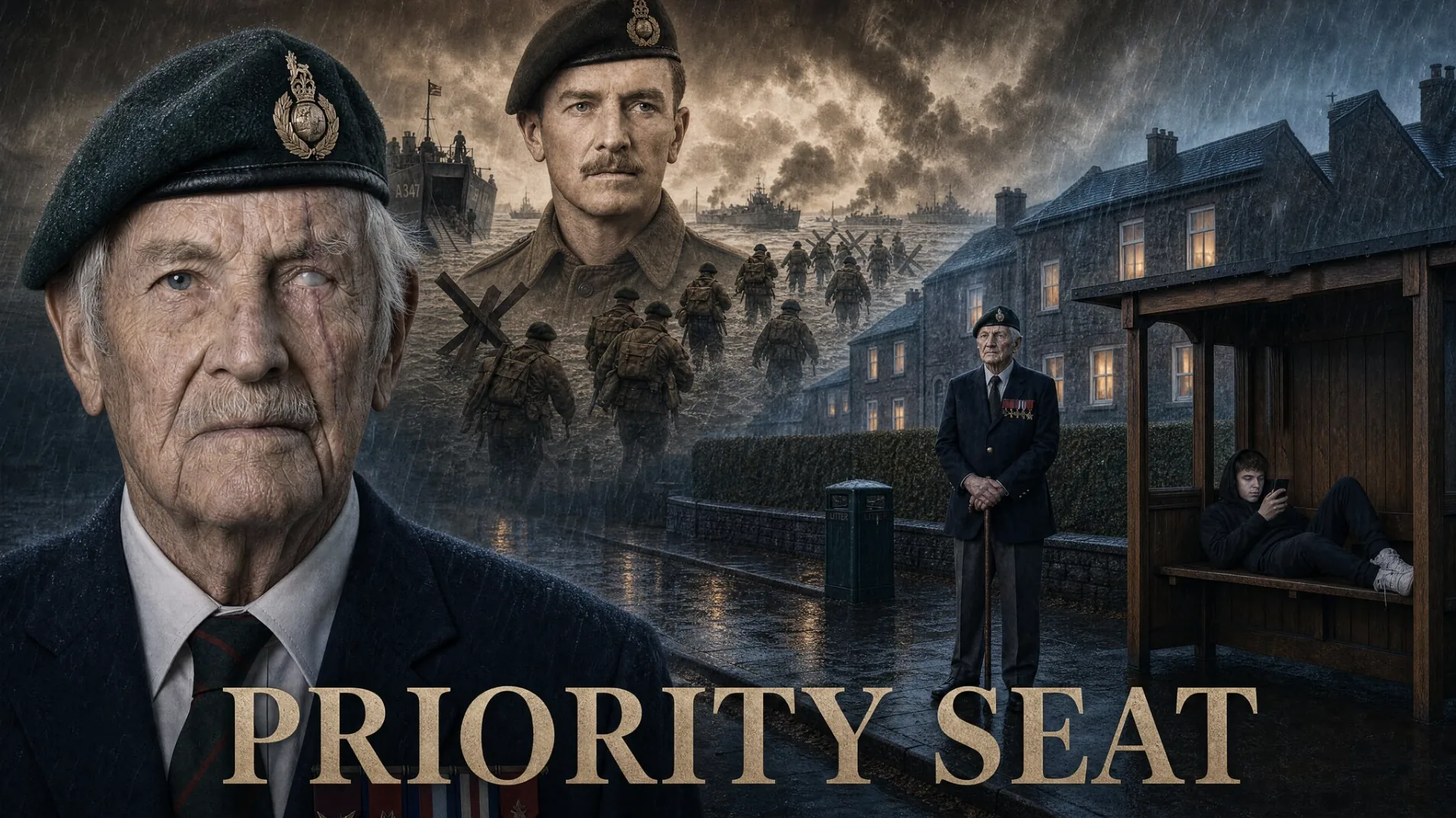 Priority Seat key art, from the same pipeline as the film.
